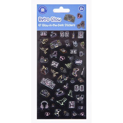 Glow-in-the-Dark Sticker Set Retro Glow 47-Piece LCBF