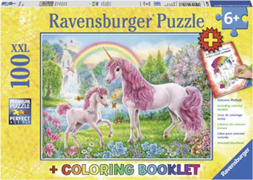 Ravensburger Magical Unicorns Puzzle Colour Bk 100 Pieces