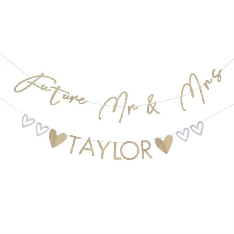 Engagement Customisable Surname Mr & Mrs Bunting Decoration