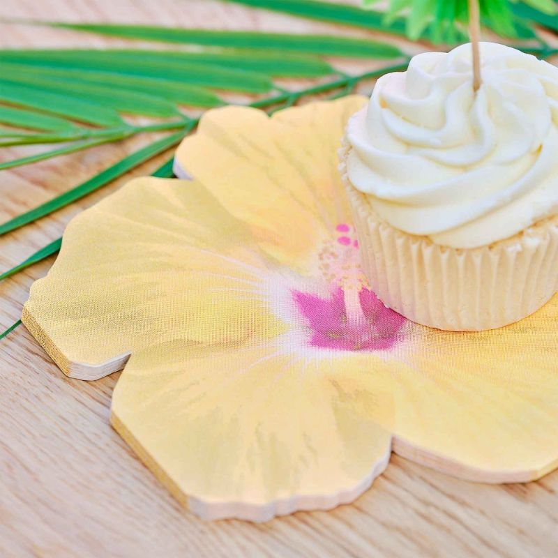 Tiki Tropics Hawaiian Tiki Tropical Flower Paper Party Napkins - Pack of 16