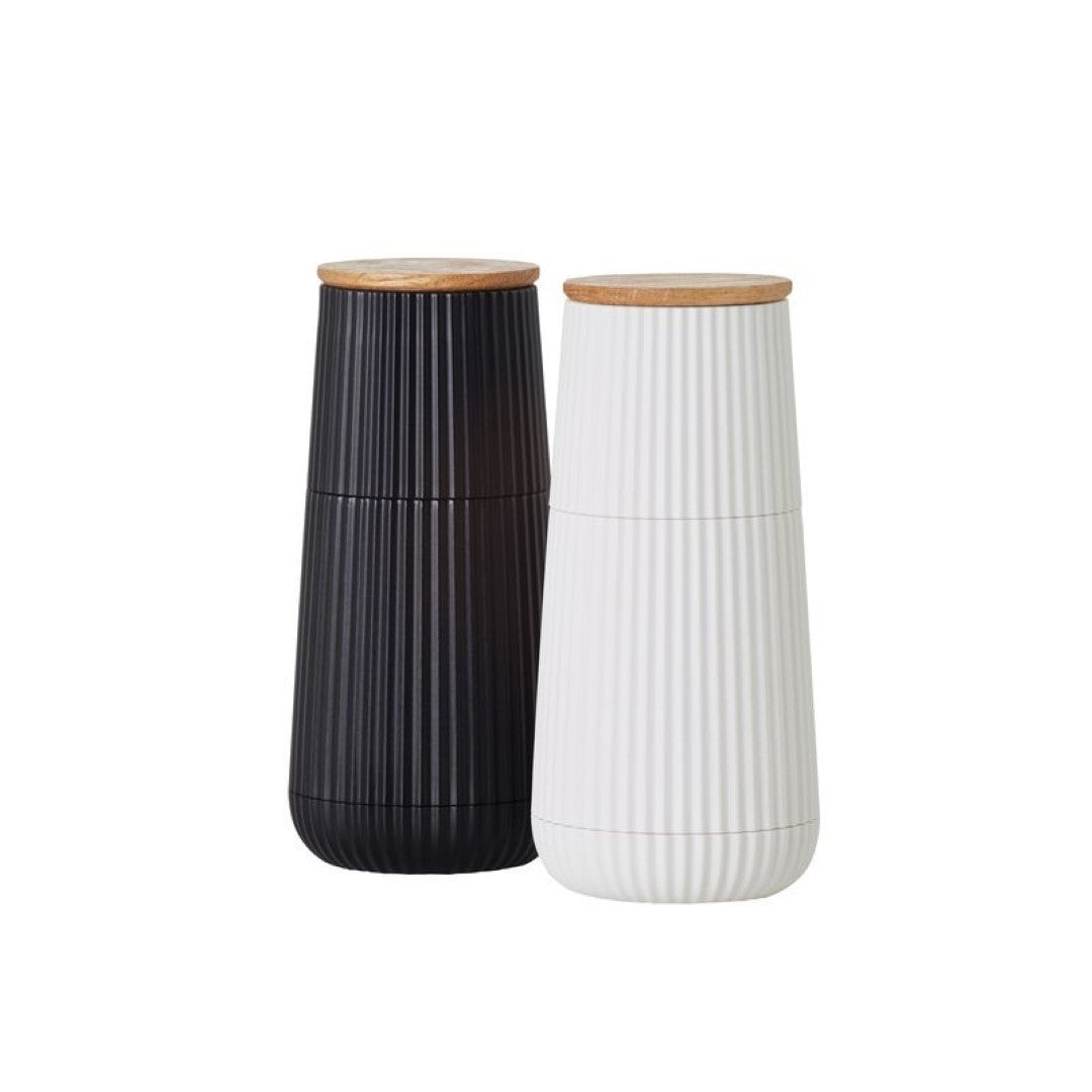Salt & Pepper Mill Set - Adhoc Scape Black/White (12.3cm)