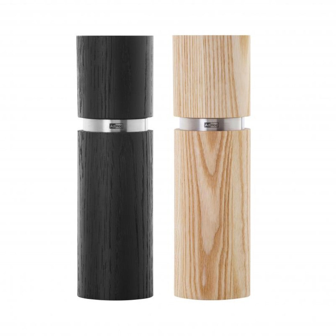 Salt & Pepper Mill Set - Adhoc Textura Black/Cream (15cm)