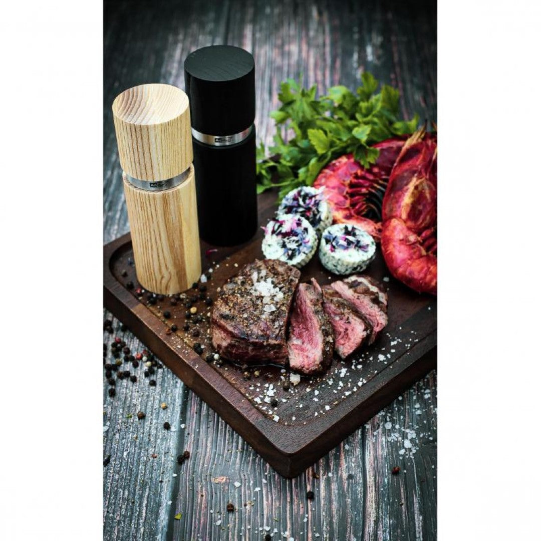 Salt & Pepper Mill Set - Adhoc Textura Black/Cream (15cm)