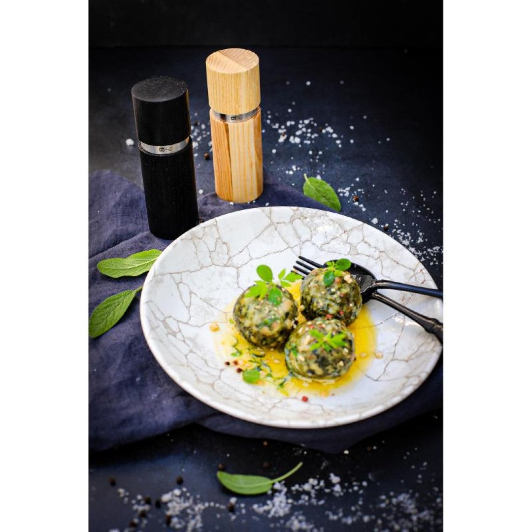 Salt & Pepper Mill Set - Adhoc Textura Black/Cream (15cm)