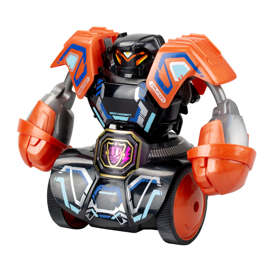 Robot fighting toy featuring 360° Punch, Spinning Combo Punch, LED indicators, and immersive sound effects for intense battles.