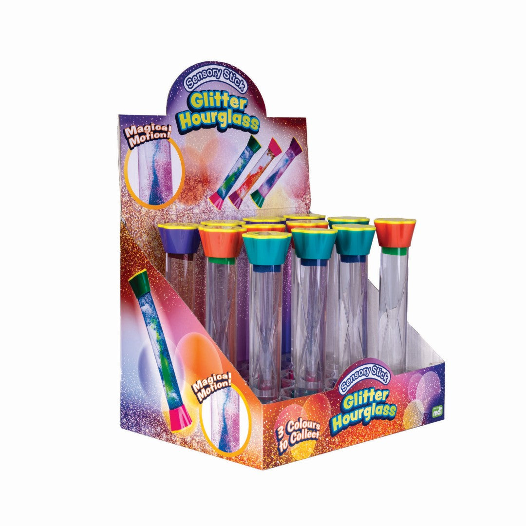 Sensory Stick - Glitter Hourglass (Set of 12 Assorted)