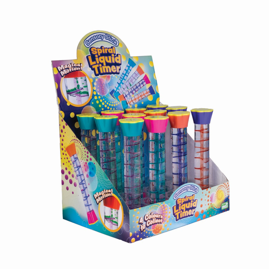 Sensory Stick Spiral Liquid Timer (Set of 12 Assorted)