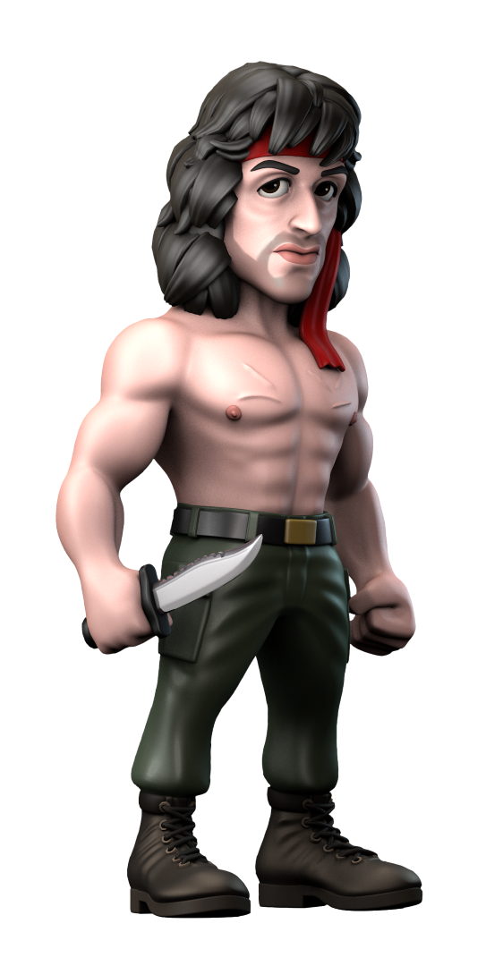 MINIX John Rambo collectible figurine with bandana, showcasing iconic action hero detail and rugged charm.