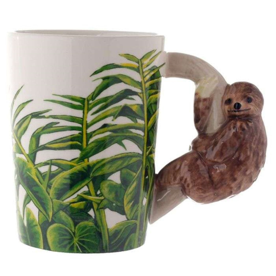Ceramic Mug - Jungle Explorer Sloth Shaped Handle (400ml)
