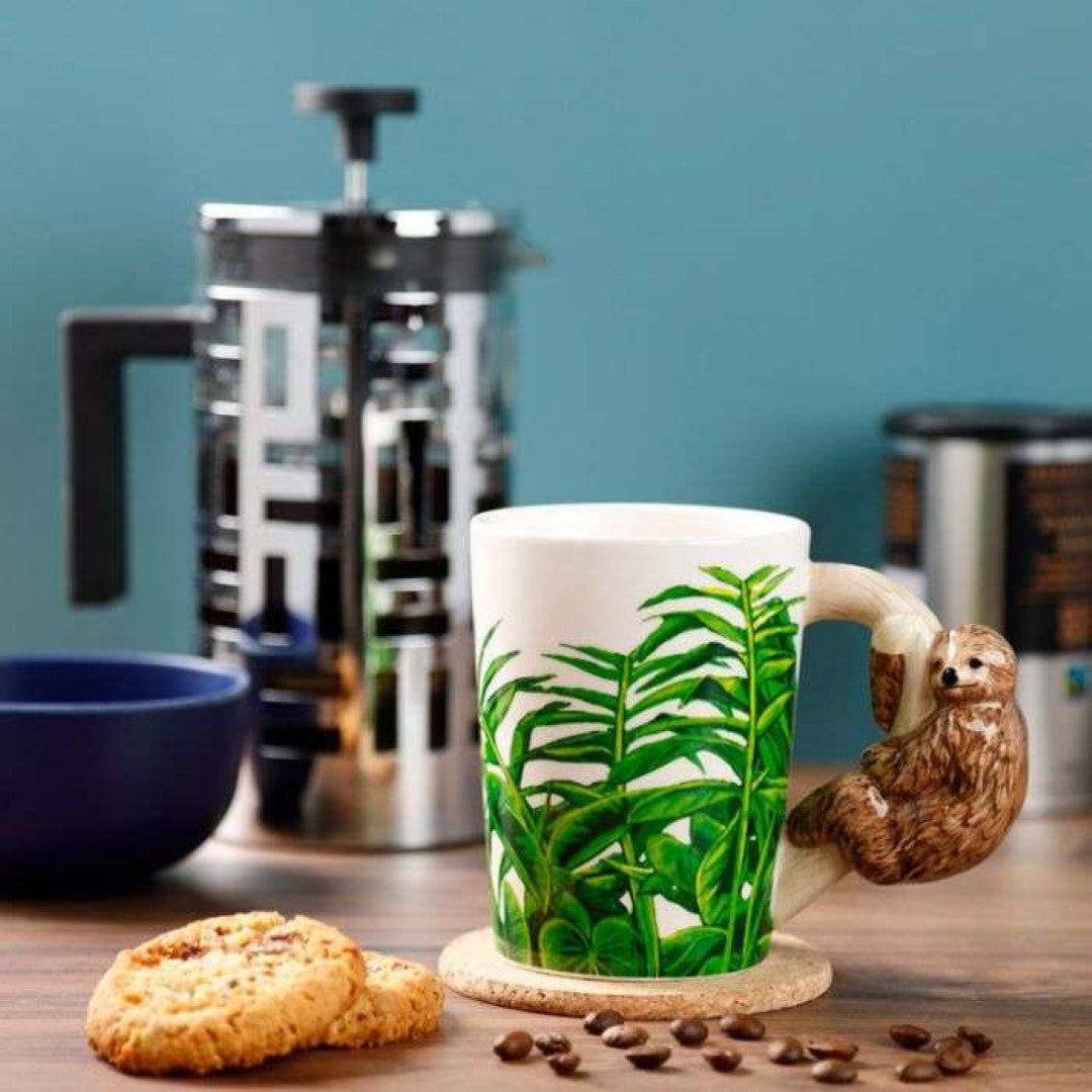 Ceramic Mug - Jungle Explorer Sloth Shaped Handle (400ml)