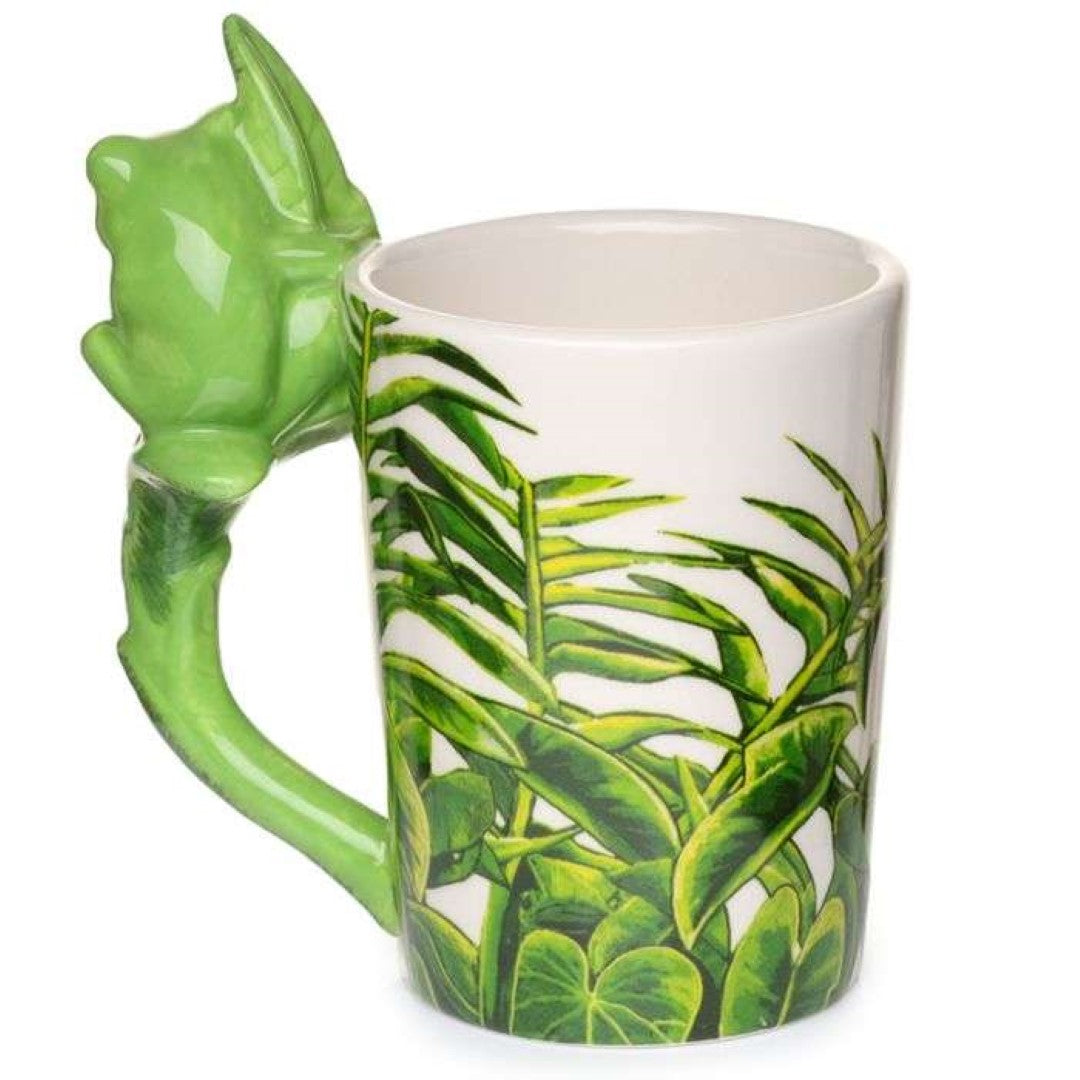 Ceramic Mug - Tree Frog with Foliage Decal Shaped Handle (400ml)