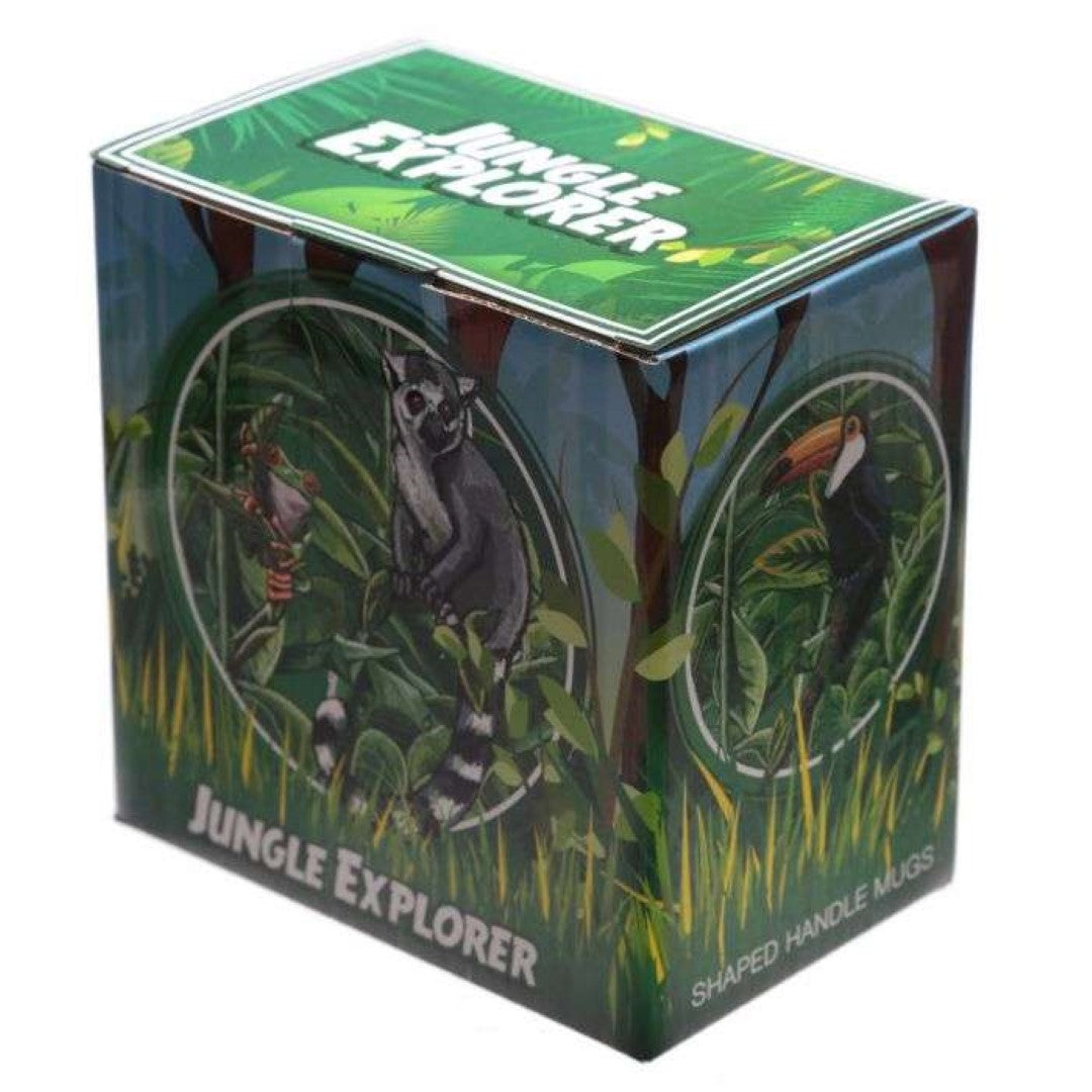 Ceramic Mug - Tree Frog with Foliage Decal Shaped Handle (400ml)