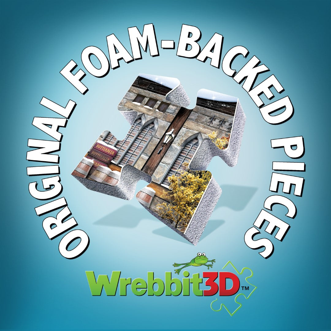 3D jigsaw puzzle of Hogsmeade's iconic Three Broomsticks pub, perfect for Harry Potter fans and collectors.