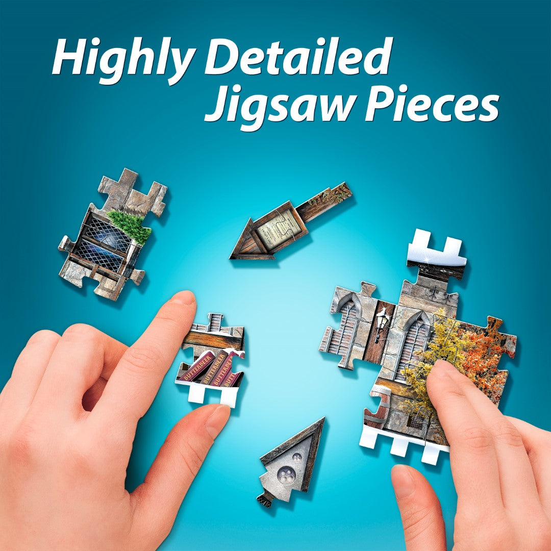3D jigsaw puzzle of Hogsmeade's iconic pub, The Three Broomsticks, perfect for Harry Potter fans and collectors.
