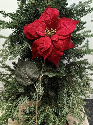 Single Artificial Poinsettia - Red (25cm)
