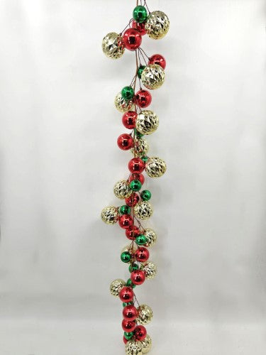 Christmas Baubles Garland - 200cm (Green Red Champagne)