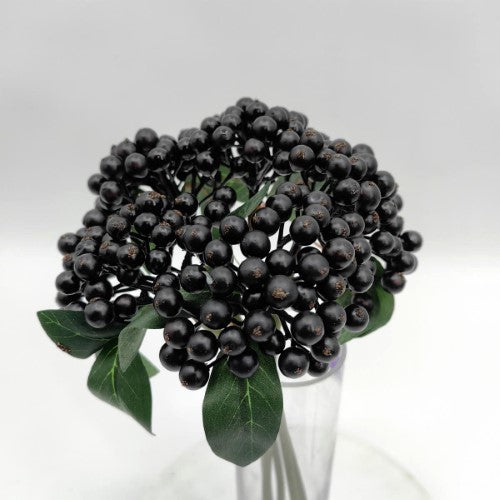Artificial Berry Bunch X 5 (Black)