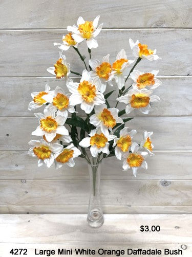 Artificial Yellow Orange Mini Daffodil Bush