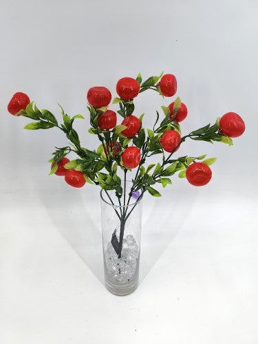 Artificial Buxus Bush with Mandarin (Red)