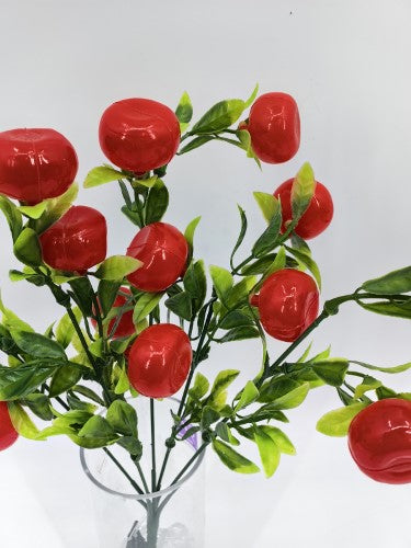 Artificial Buxus Bush with Mandarin (Red)