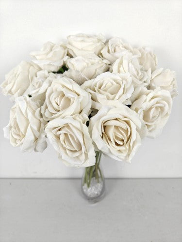 Artificial Alice Rose Stem (Ivory)
