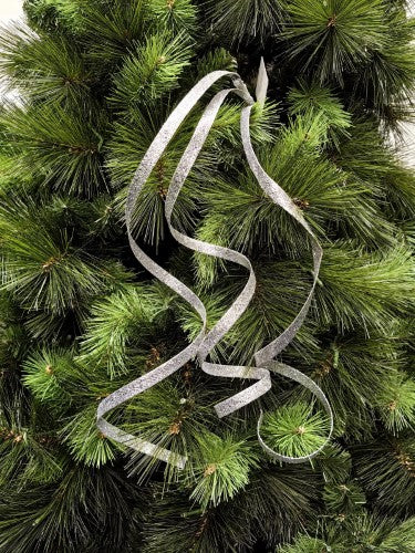 Tree Ornament - Glitter Curly Twig Spray X 3 (Silver)