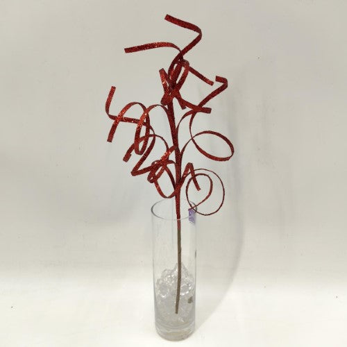 Thin Curly Twig Spray - 40cm (Red)