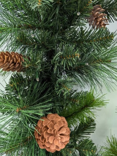 Green Mixed Pine Garland with Pinecone & 100 LED Lights & 150 Tips (6')