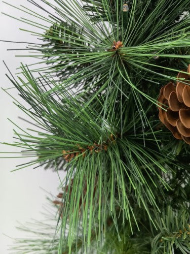 Green Mixed Pine Garland with Pinecone & 100 LED Lights & 150 Tips (6')