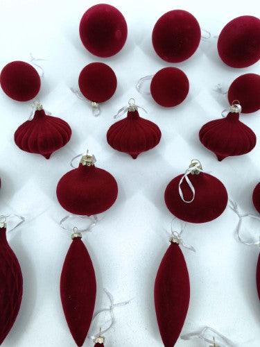 Christmas Ornament - Velvet Balls Trimming Pack of 27 (Burgundy)