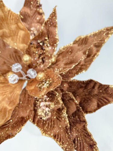 Artificial Poinsettia Flower - Large (Copper)