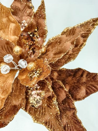 Artificial Poinsettia Flower - Large (Copper)