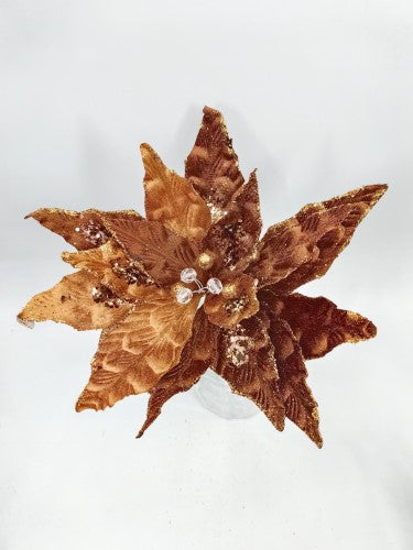 Artificial Poinsettia Flower - Large (Copper)