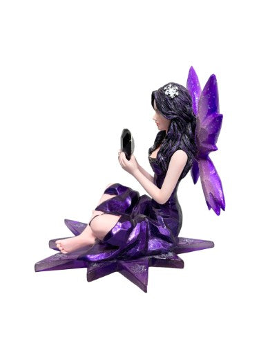 Ornament - Purple Crystal Heart Fairy (10 x 10 x 8.5cm)