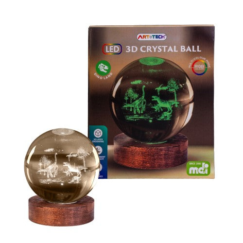 3D Crystal Ball Lamp - Dino Land (8 x 8 x 9.5cm)
