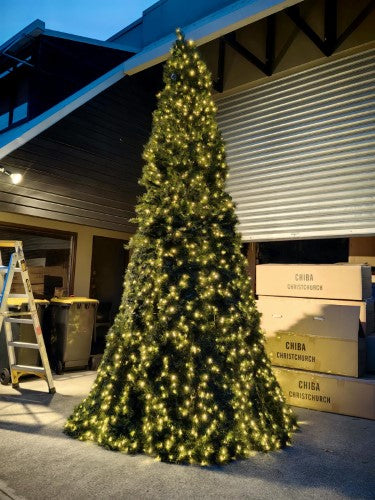 PVC Green Pine Tree with Metal Frame - 13'
