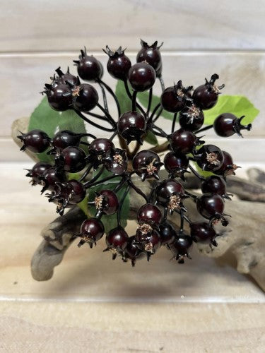 Artificial Small Rosehip Bundle x 5 (Dark Burgundy)