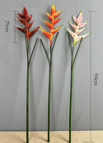 Artificial Large Heliconia Stem (Pink)