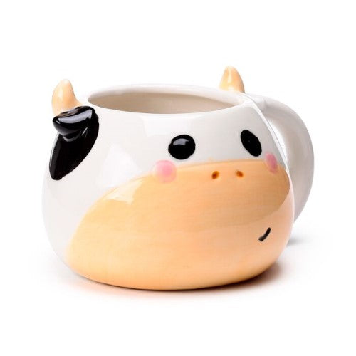 Ceramic Shaped Mug - Black and White Cow Head (450ml)