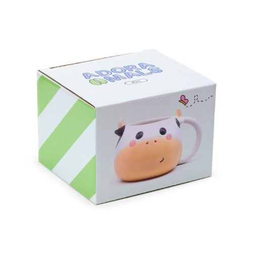 Ceramic Shaped Mug - Black and White Cow Head (450ml)