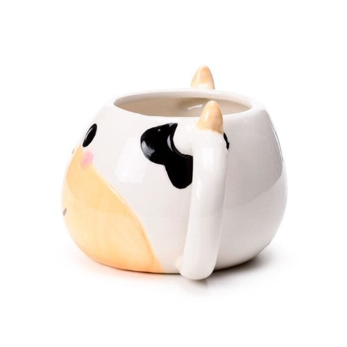 Ceramic Shaped Mug - Black and White Cow Head (450ml)