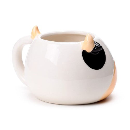Ceramic Shaped Mug - Black and White Cow Head (450ml)