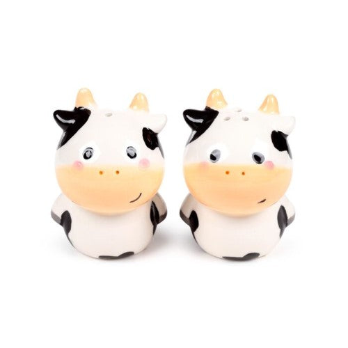 Ceramic Salt & Pepper Set - Black and White Cow