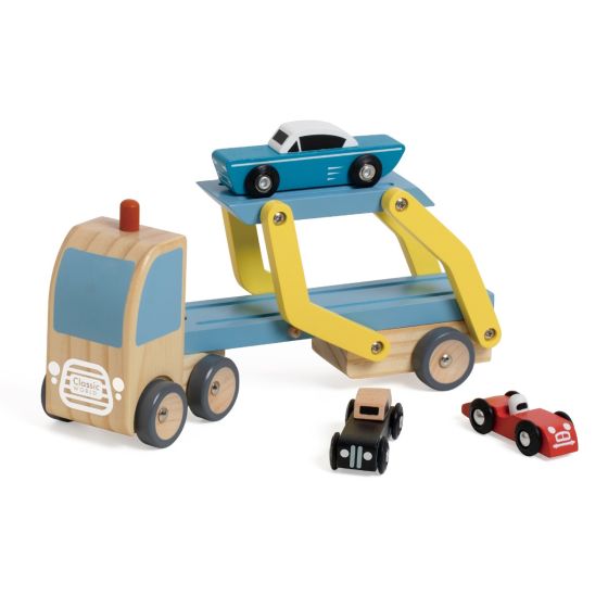 Car Transporter Truck - Blue/Yellow - Classic World