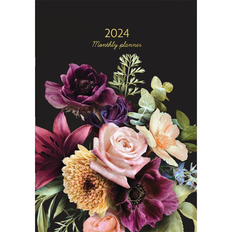 Collins Designer A4 Monthly Planner Bouquet Even Year