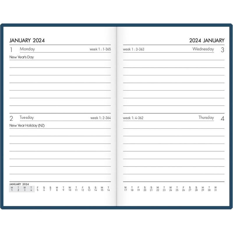 Collins Diary A72P Navy Even Year