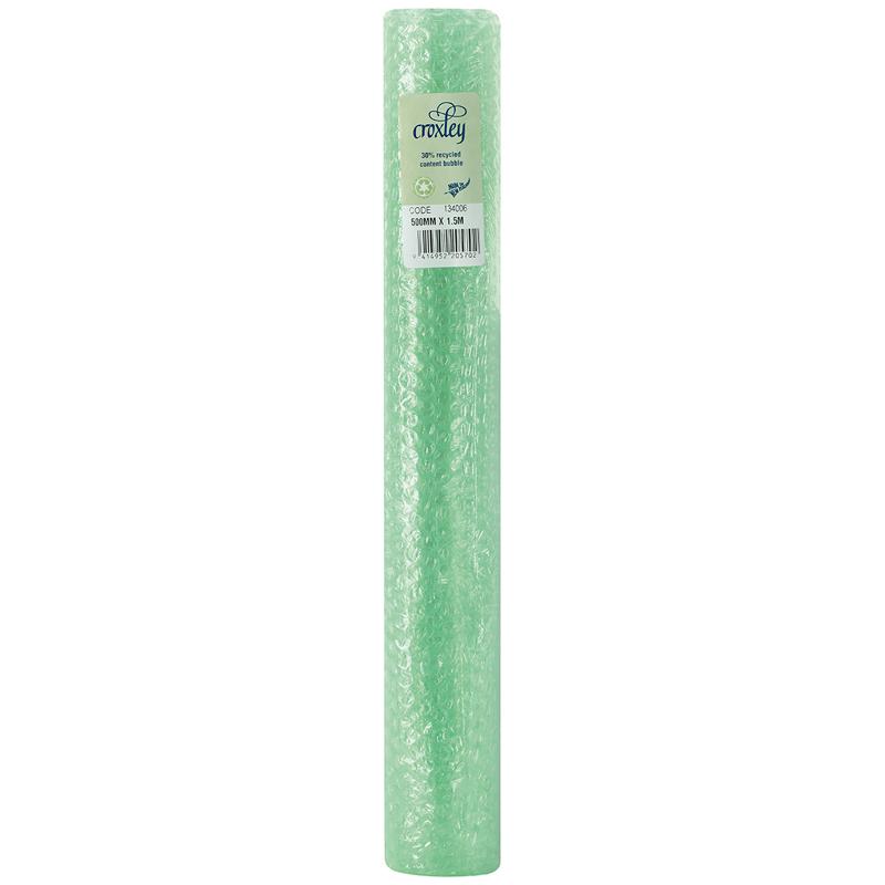 Croxley Bubblewrap 500mmx1.5m in white, durable plastic for effective cushioning and protection of fragile items during shipping.