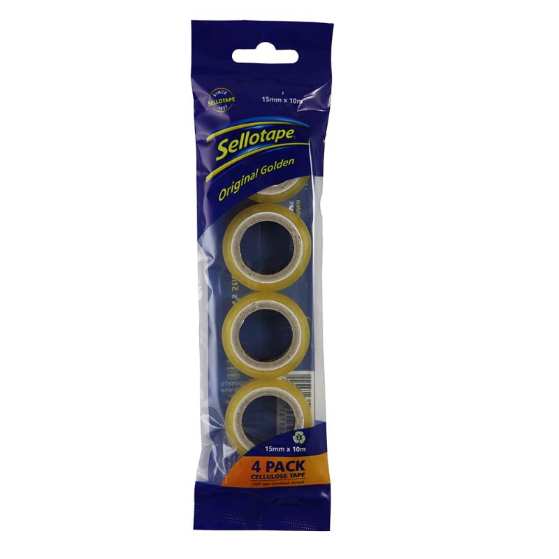 Sellotape 32504 Cellulose Tape 4 Pack 15mmx10m