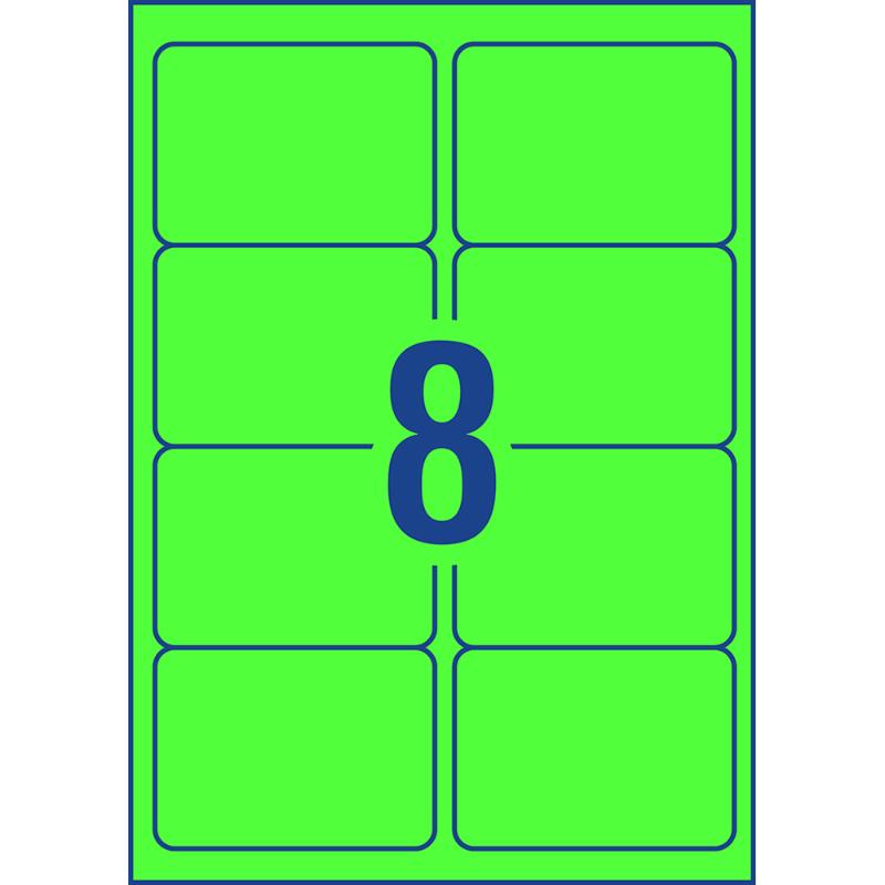 Avery Shipping Label L7165FG Fluoro Green 99.1x67.7mm 8up 25 Sheets