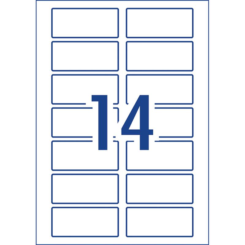 Avery Label L7123 Rectangular Glossy Label 14up 10 Sheets 80x35mm
